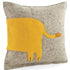 Handmade Pillow in Hand Felted Wool - Yellow Lion on Gray - 18" - ARCADIA HOME